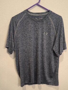 Under Armour Men’s Blue Heather Performance Short Sleeve Tee Heat Gear XL